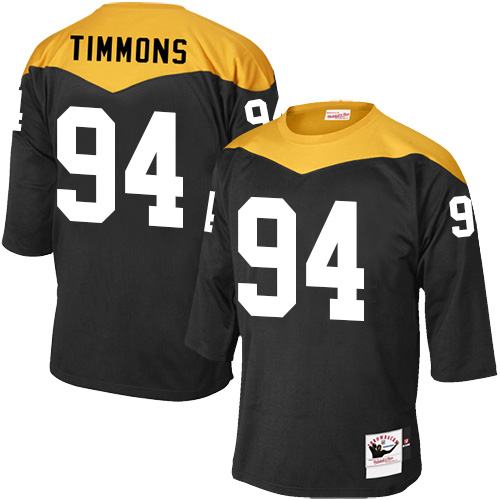 Men's Elite Lawrence Timmons Mitchell and Ness Jersey Black Home - #94 1967 Throwback NFL Pittsburgh Steelers